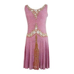 1920s French Label Fully Beaded Flapper Dress