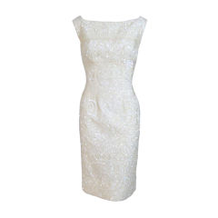 Vintage 1950s Sequin Cream Alix Of Miami Dress