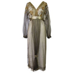1890-Early 1900s Belle Epoque Tulle Lame