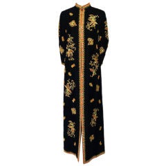 1950s Amazing Beaded Caftan Feel Gown