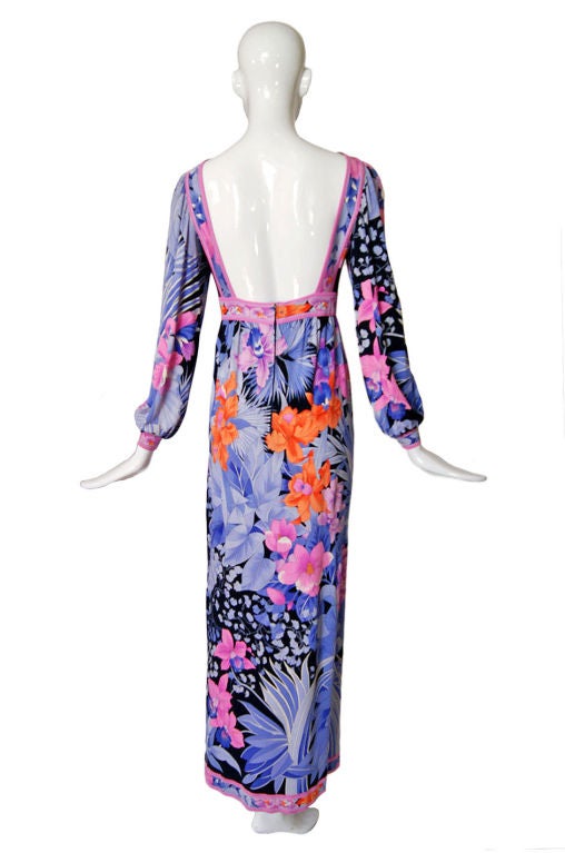 1970s Silk Jersey Backless Leonard Dress
