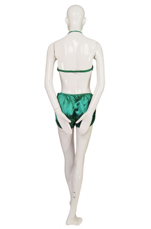 Rare 1940s Pin Up Deadstock Satin Bikini