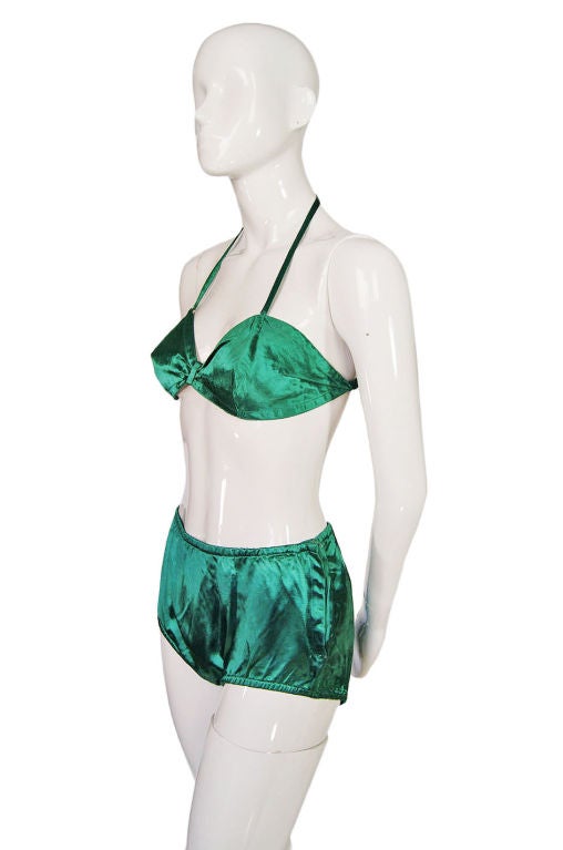 Rare 1940s Pin Up Deadstock Satin Bikini 1