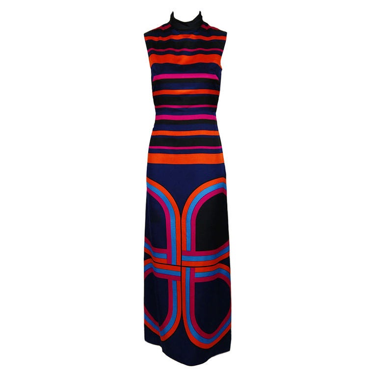 1960s Scandanavian Silk Op Art Dress at 1stdibs