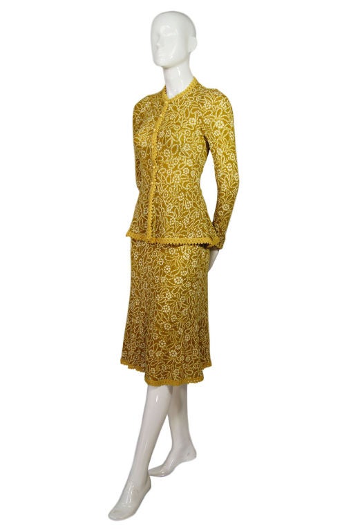 1960s Rare Biba Mustard Knit Suit