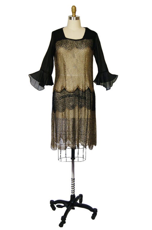 1920s Gold Metallic Lame Thread Flapper 3