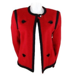 1970s YSL Red Braid Jacket