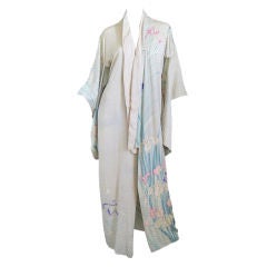 1920s Hand Painted Pastels Silk Kimono