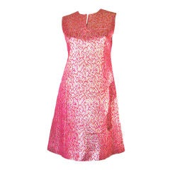 1960s Pink Metallic Malcolm Starr Dress