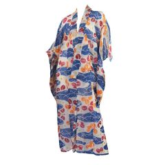 1920s Rare Hand Blocked Rayon Kimono