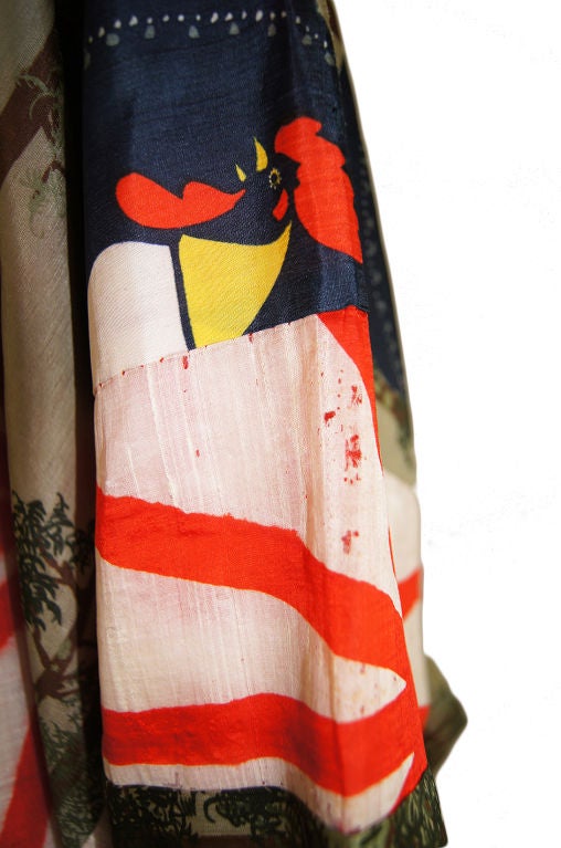 1930s Deer and Rooster Silk Under Kimono at 1stdibs