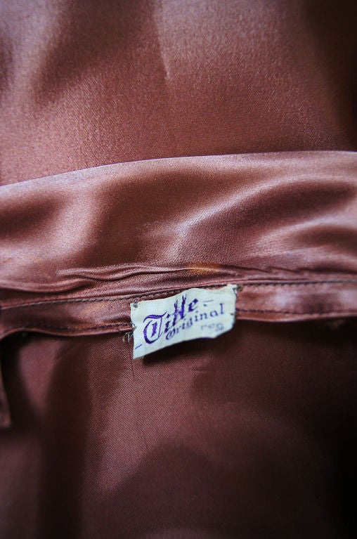 1940s Rare Liquid Silk Satin Copper Suit 3