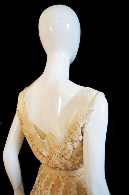 1950s Couture Jaques Fath Lace Dress 2