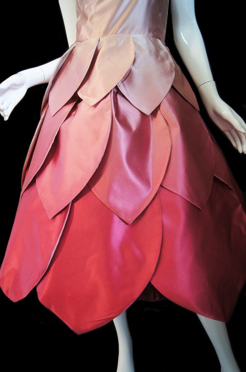 1950s Couture Pink Petal Dress & Jacket 7