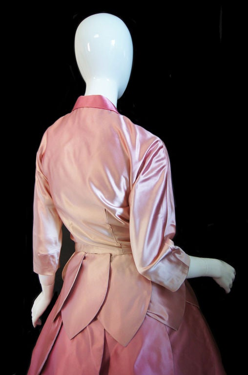 1950s Couture Pink Petal Dress & Jacket 6