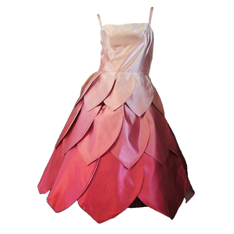 1950s Couture Pink Petal Dress & Jacket