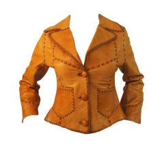 Vintage 1960s Buckskin Novarese Leather Jacket