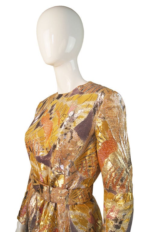 Women's 1960s Givenchy Gold Silk Metallic Gown