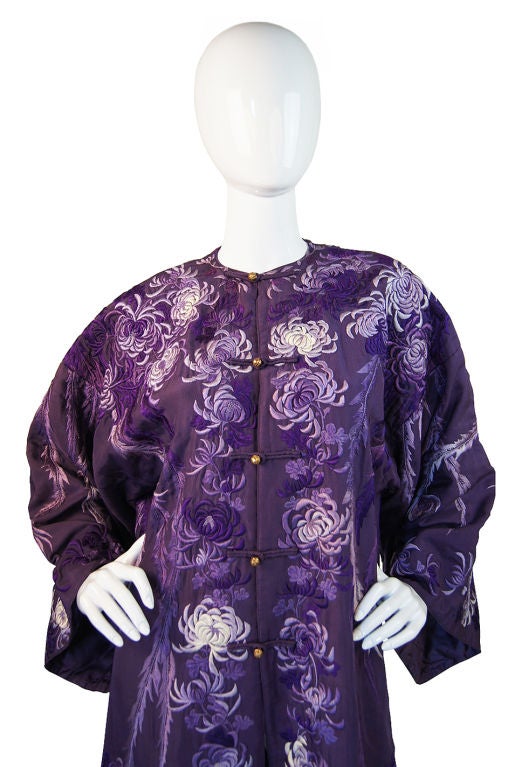 1940s Embroidered Silk Kimono Coat