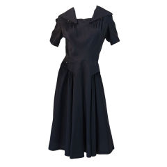 1950s Rare Jacques Fath Silk Day Dress