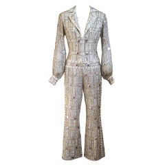 1960s Fully Sequin & Beaded Jumpsuit