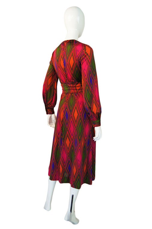 1960s Jersey Ken Scott Diamond Dress
