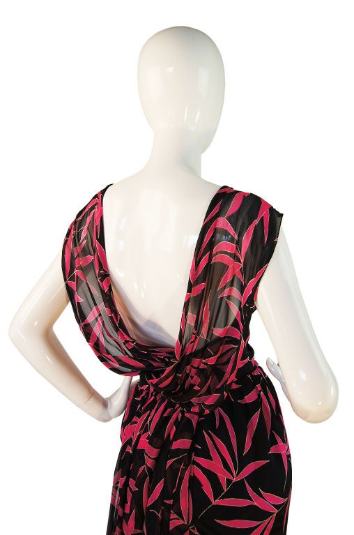 1970s Rare Valentino Silk Goddess Dress For Sale 2