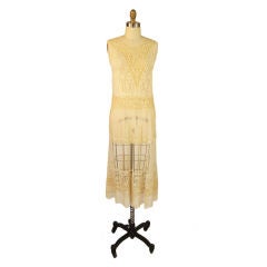 1920s Embroidered Flapper Net Dress