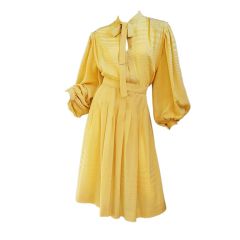 1970s Pauline Trigere Silk Secretary Dress