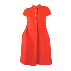 1960s Mod Orange Geoffrey Beene Dress