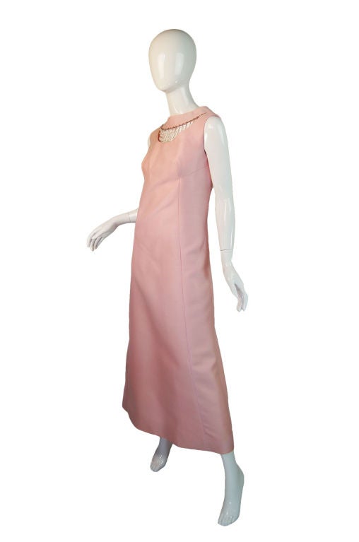 Women's 1960s Pink & Crystal Lillie Rubin Maxi