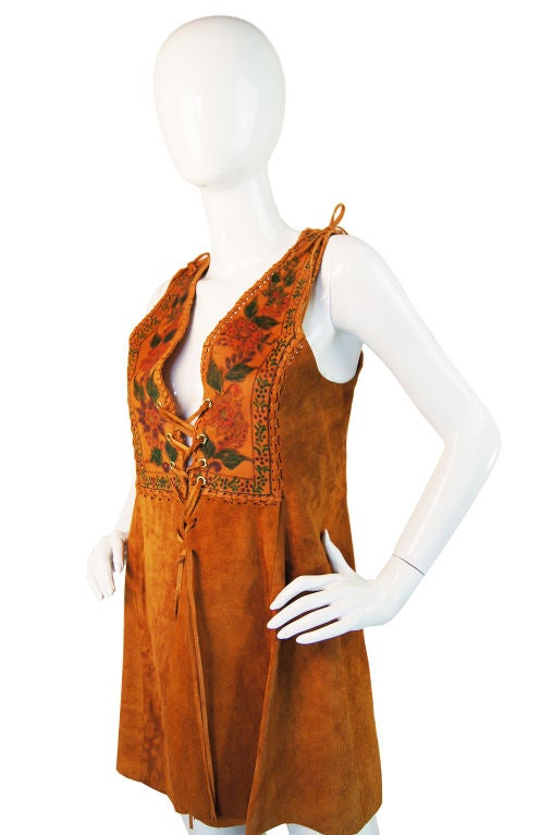 Women's 1970s Hand Painted Corset Char Vest