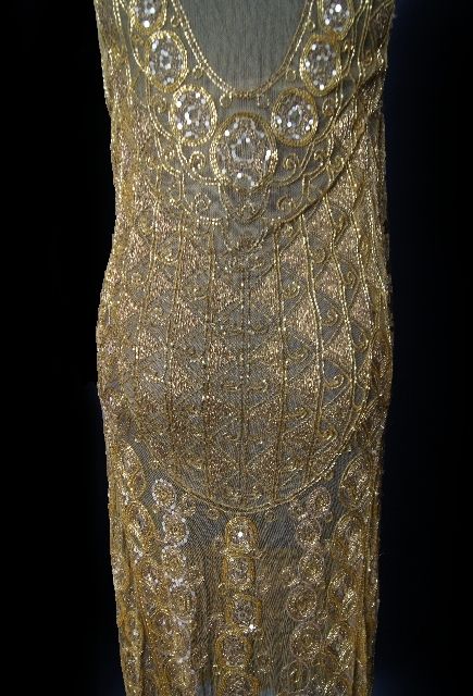 1920s Gold Netting Flapper Dress 2