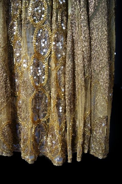 1920s Gold Netting Flapper Dress 3