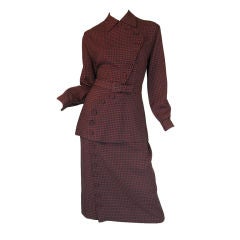 1940s Amazing Curved Button Check Suit