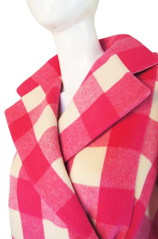 1960s Pink Check Pauline Trigere Coat 5
