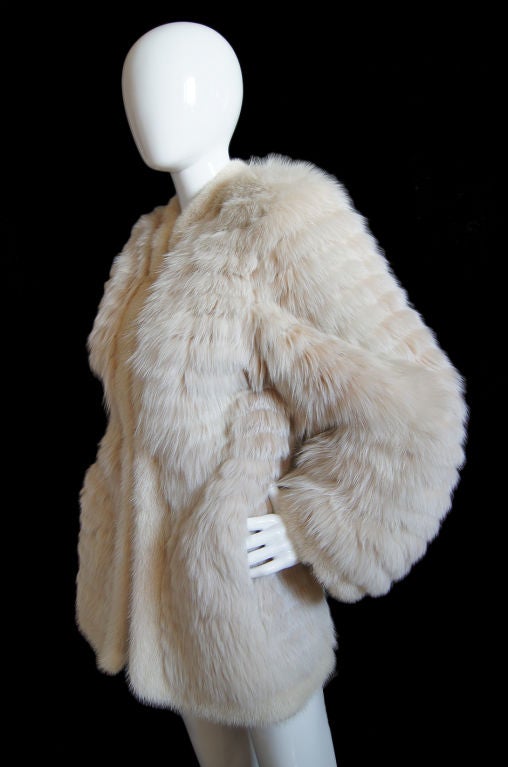 1970s YSL Feathered Fox Fur Jacket 2