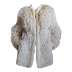 Vintage 1970s YSL Feathered Fox Fur Jacket