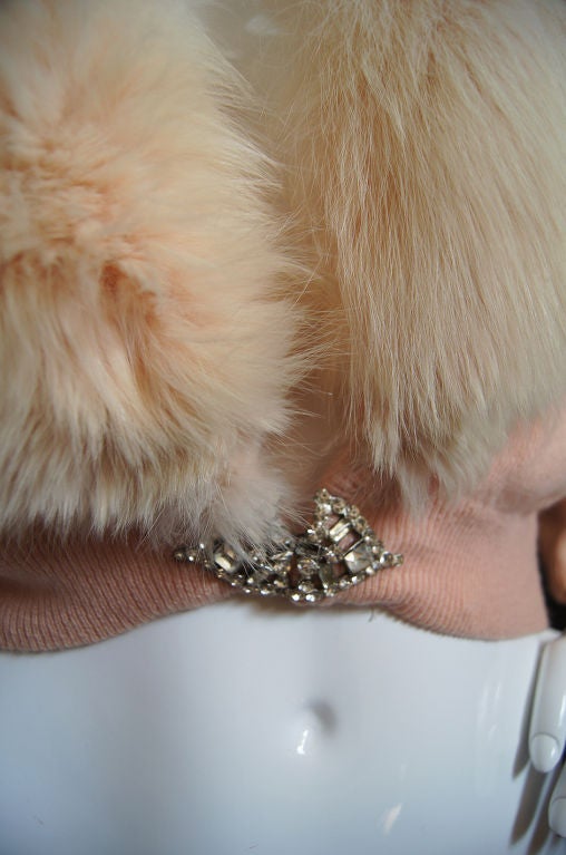 1950s Pink Cashmere & Fox Sweater 3