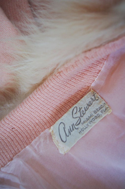 1950s Pink Cashmere & Fox Sweater 4
