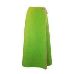 Retro 1960s Green Mohair Hattie Carnegie Skirt