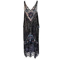 1920s Silk Net Sequin Flapper Over Dress at 1stDibs