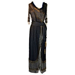 Edwardian Beaded Silk & Net Gown