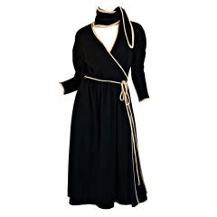 Vintage 1970s Donald Brooks Wrap Jersey Dress