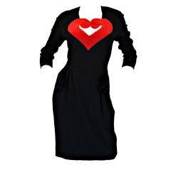 1990s Moschino Velvet Heart Dress