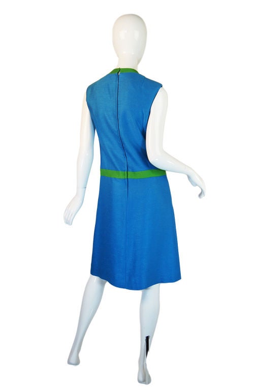 Women's 1960s Silk Color Block Mod Day Dress