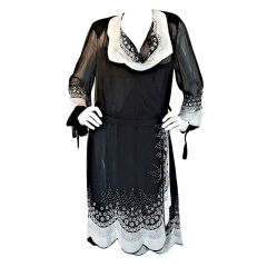 Antique 1920s Beaded Chiffon Couture Flapper