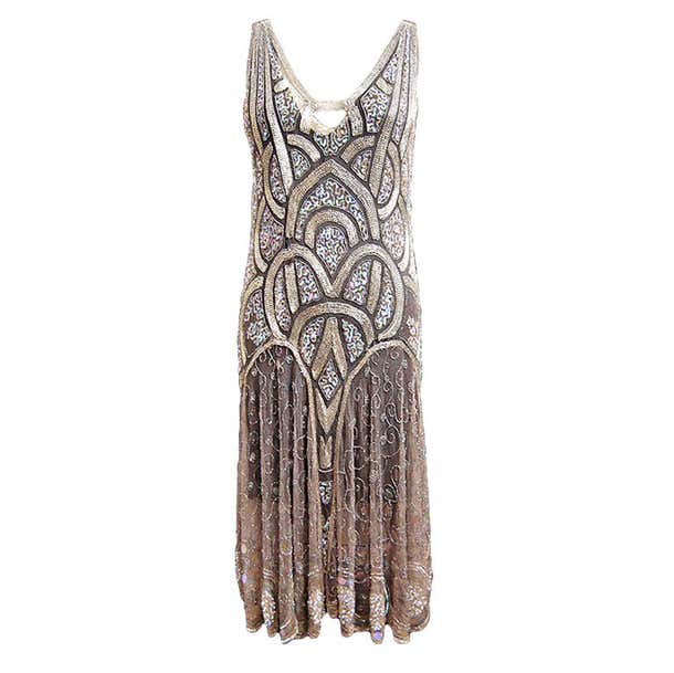 1920s Bead and Sequin Rose Gold Flapper at 1stDibs | rose gold flapper ...
