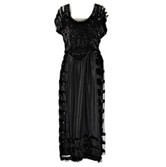 Edwardian Sequin & Silk Couture Dress