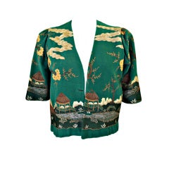 Edwardian Crewel Work Green Jacket